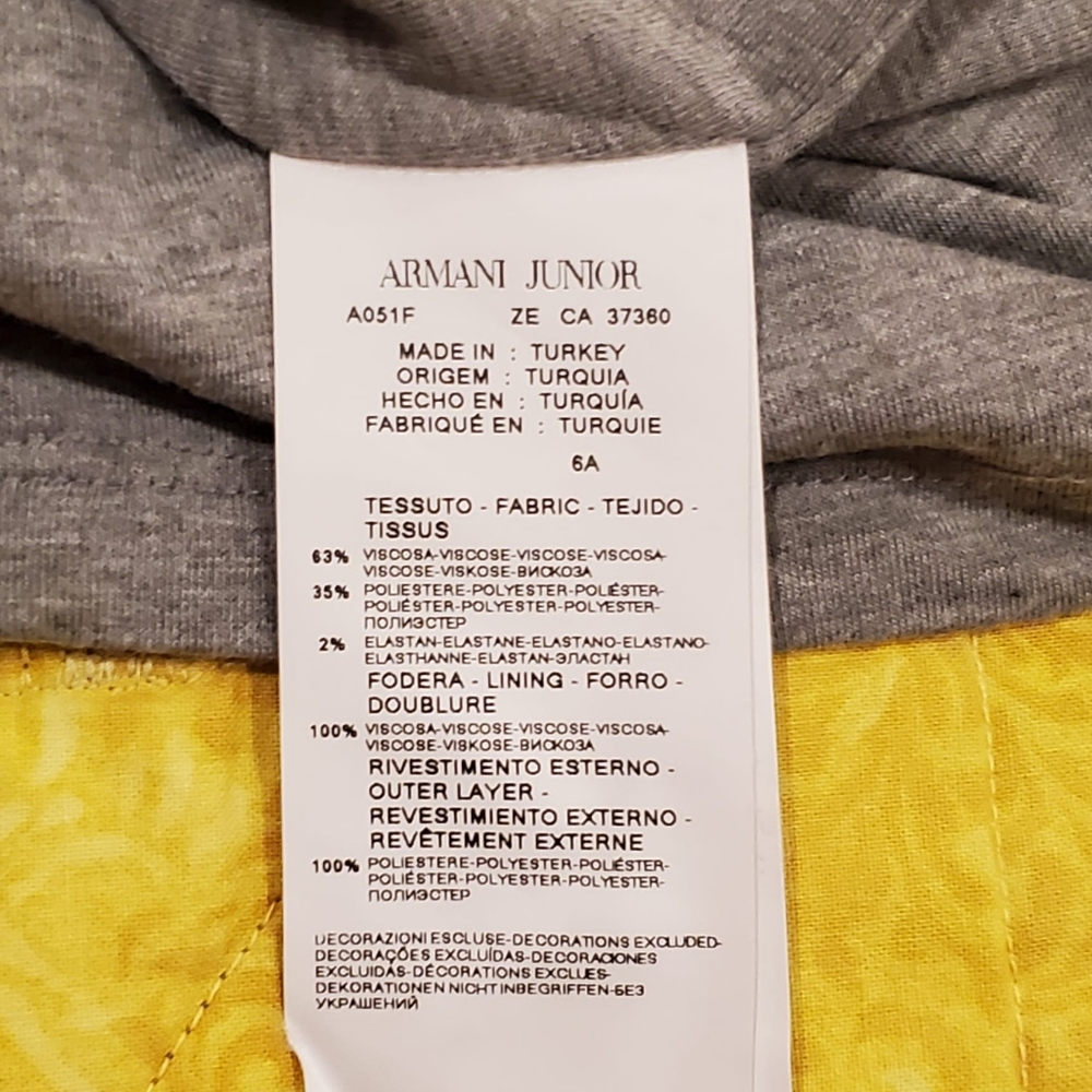 Armani Junior grey dress with sequin pockets - Picture 5 of 6